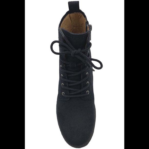 Earth Leather Lace-Up Ankle Boots Janel Dark Blue - Medium - Picture 2 of 3